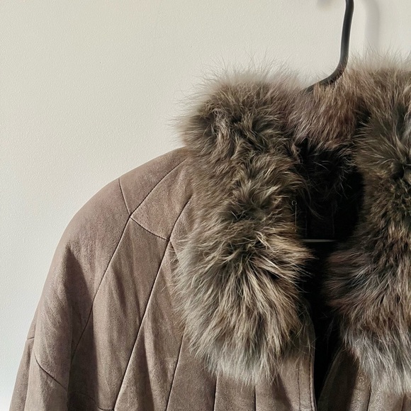 Vintage Christ Shearling Leather Sheepskin Sherpa Long Trench Coat Brown Boho - Picture 7 of 10